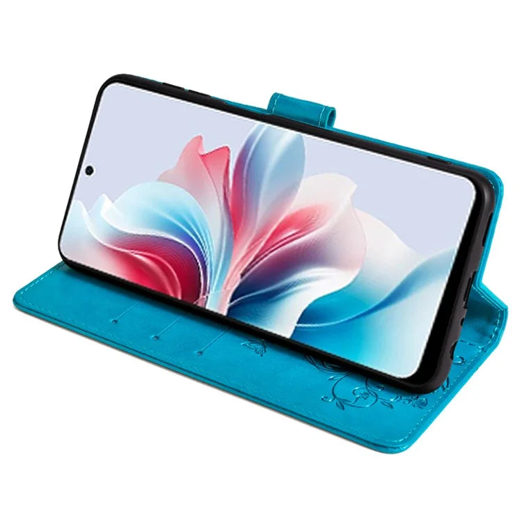 For Oppo Reno11 F 5G Case PU Leather Stand Function Butterfly Flower Pattern Phone Cover