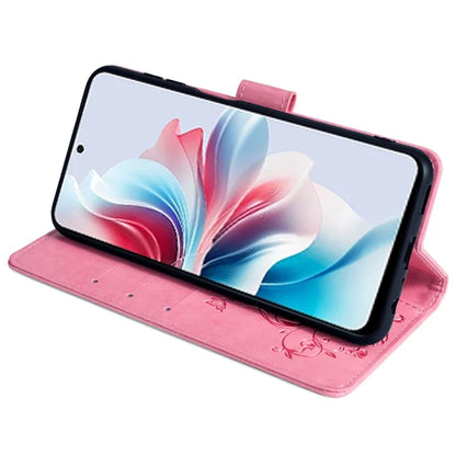 For Oppo Reno11 F 5G Case PU Leather Stand Function Butterfly Flower Pattern Phone Cover