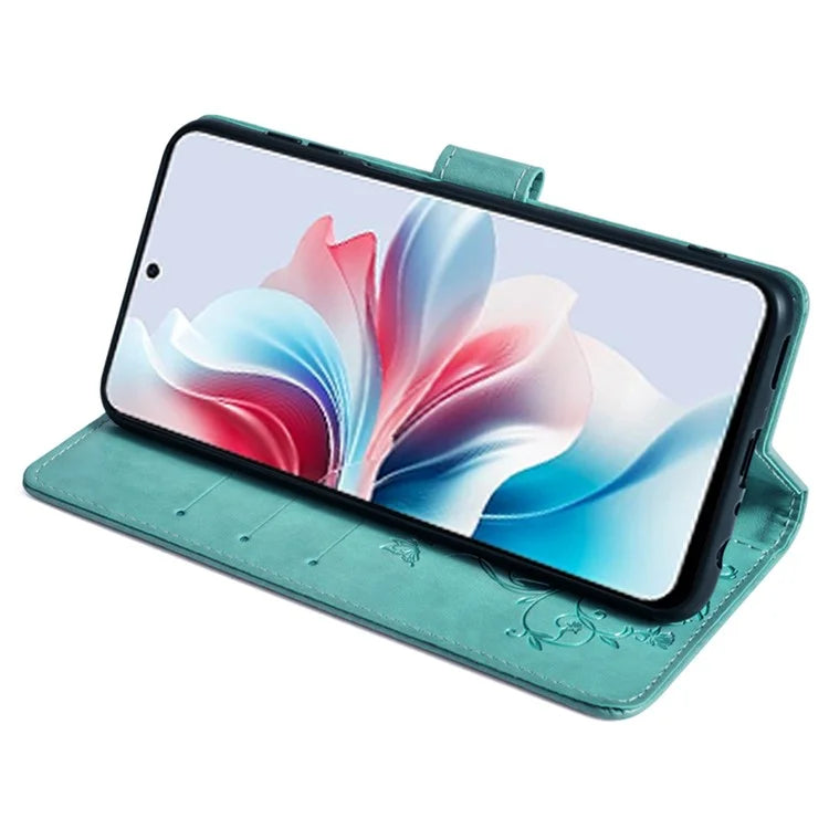 For Oppo Reno11 F 5G Case PU Leather Stand Function Butterfly Flower Pattern Phone Cover