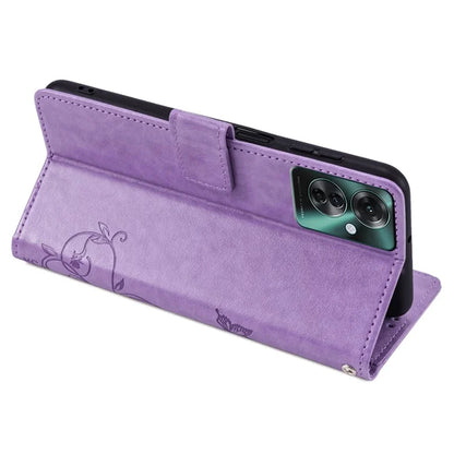 For Oppo Reno11 F 5G Case PU Leather Stand Function Butterfly Flower Pattern Phone Cover