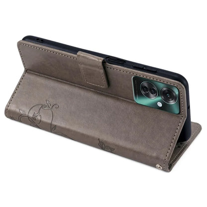 For Oppo Reno11 F 5G Case PU Leather Stand Function Butterfly Flower Pattern Phone Cover