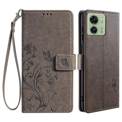 For Motorola Edge 40 5G Wallet Case PU Leather Butterfly Flower Phone Cover Online Shopping Wholesale
