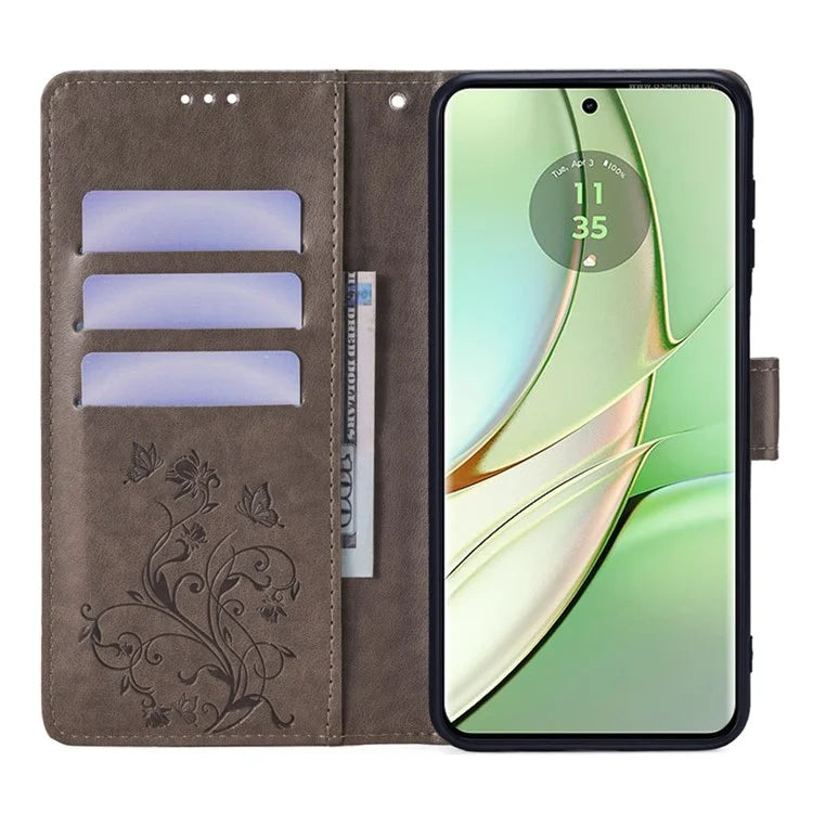 For Motorola Edge 40 5G Wallet Case PU Leather Butterfly Flower Phone Cover Online Shopping Wholesale