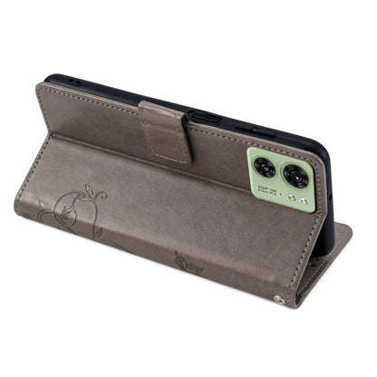 For Motorola Edge 40 5G Wallet Case PU Leather Butterfly Flower Phone Cover Online Shopping Wholesale