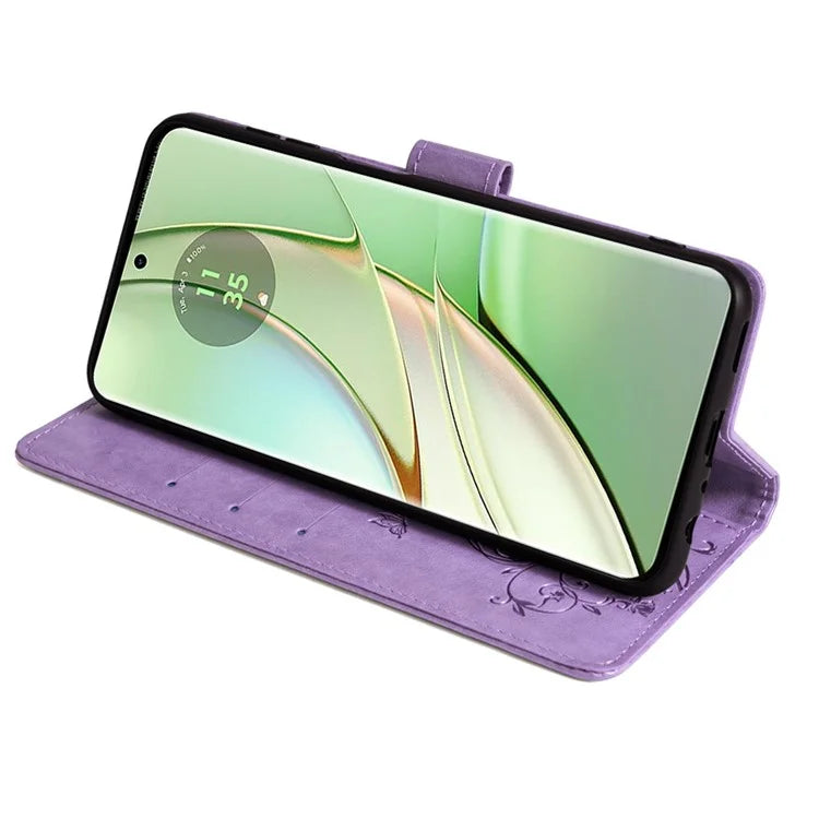 For Motorola Edge 40 5G Wallet Case PU Leather Butterfly Flower Phone Cover Online Shopping Wholesale
