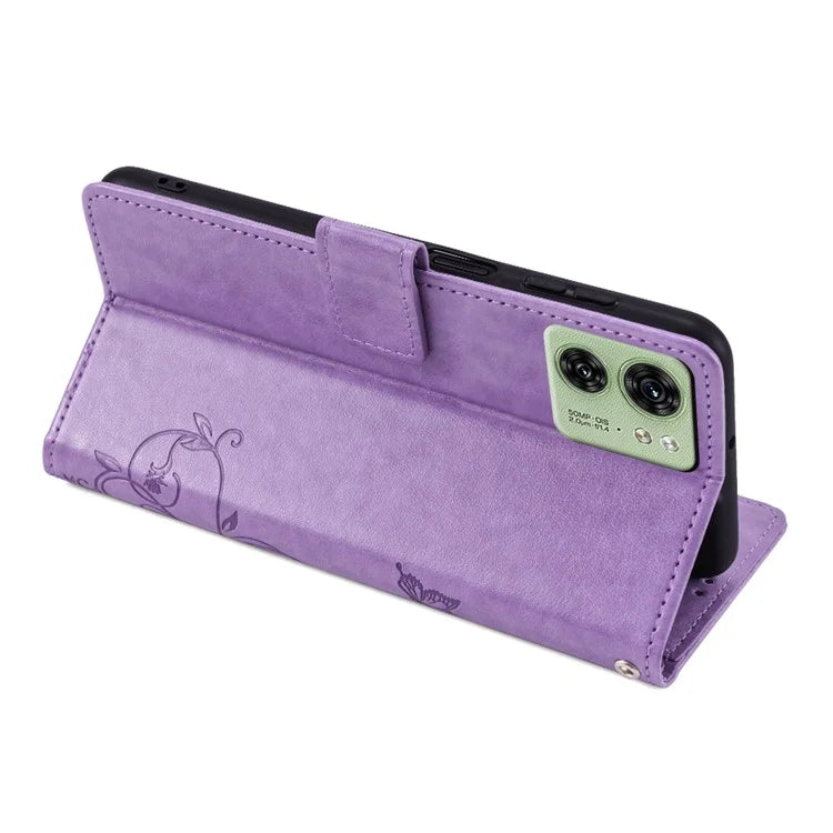 For Motorola Edge 40 5G Wallet Case PU Leather Butterfly Flower Phone Cover Online Shopping Wholesale