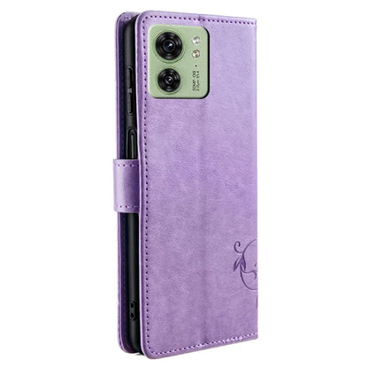 For Motorola Edge 40 5G Wallet Case PU Leather Butterfly Flower Phone Cover Online Shopping Wholesale