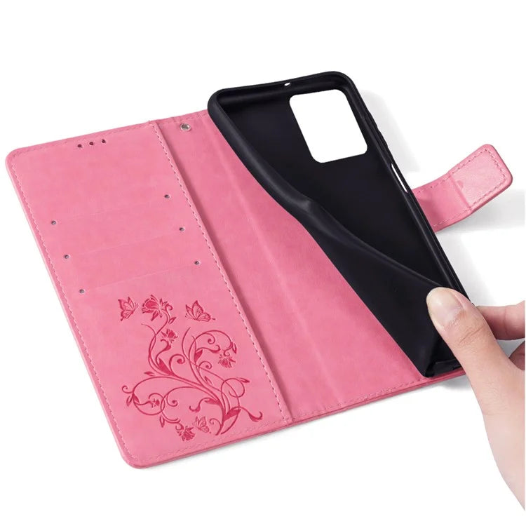 For Motorola Edge 40 5G Wallet Case PU Leather Butterfly Flower Phone Cover Online Shopping Wholesale