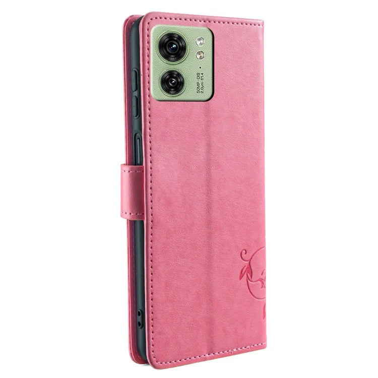 For Motorola Edge 40 5G Wallet Case PU Leather Butterfly Flower Phone Cover Online Shopping Wholesale