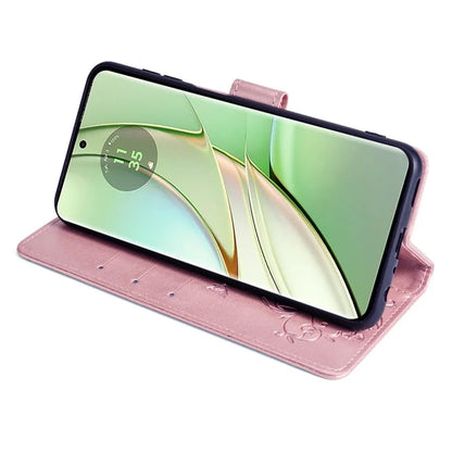 For Motorola Edge 40 5G Wallet Case PU Leather Butterfly Flower Phone Cover Online Shopping Wholesale