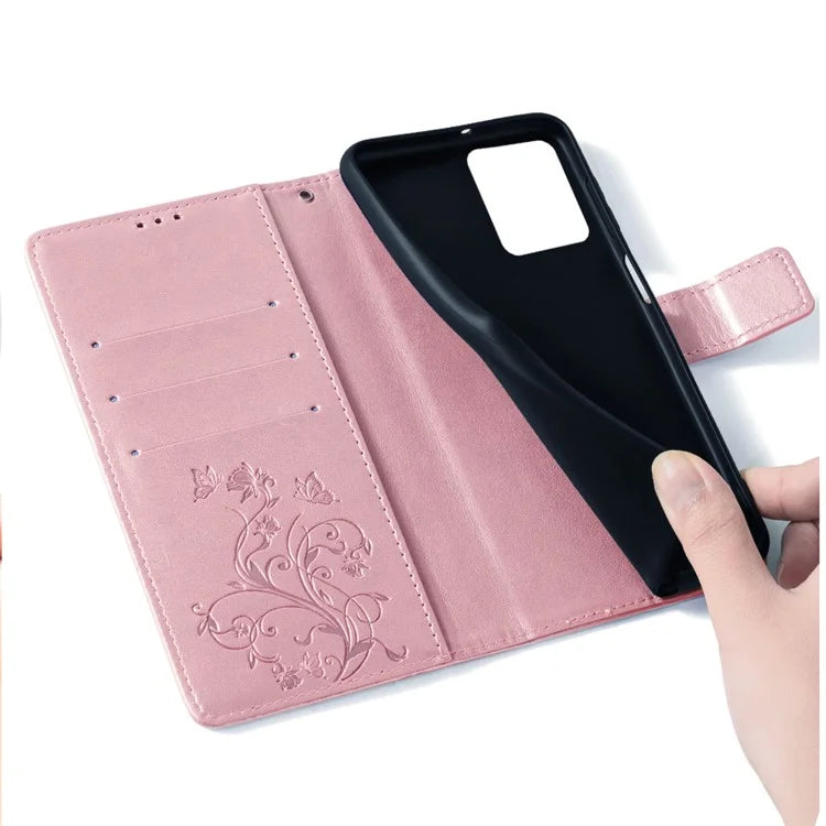 For Motorola Edge 40 5G Wallet Case PU Leather Butterfly Flower Phone Cover Online Shopping Wholesale