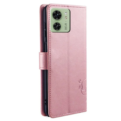 For Motorola Edge 40 5G Wallet Case PU Leather Butterfly Flower Phone Cover Online Shopping Wholesale