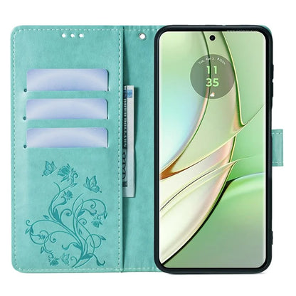 For Motorola Edge 40 5G Wallet Case PU Leather Butterfly Flower Phone Cover Online Shopping Wholesale