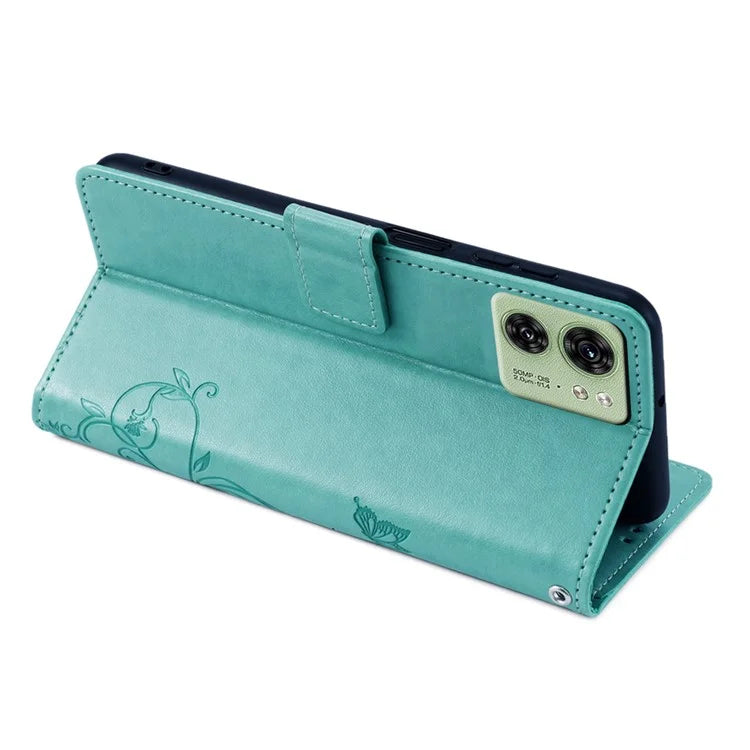 For Motorola Edge 40 5G Wallet Case PU Leather Butterfly Flower Phone Cover Online Shopping Wholesale