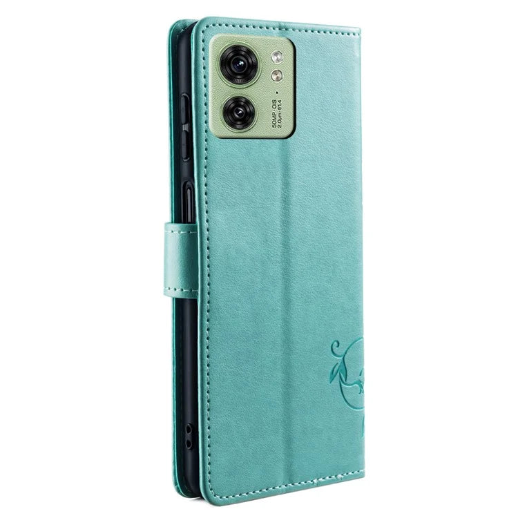 For Motorola Edge 40 5G Wallet Case PU Leather Butterfly Flower Phone Cover Online Shopping Wholesale