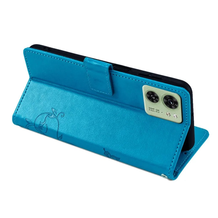 For Motorola Edge 40 5G Wallet Case PU Leather Butterfly Flower Phone Cover Online Shopping Wholesale