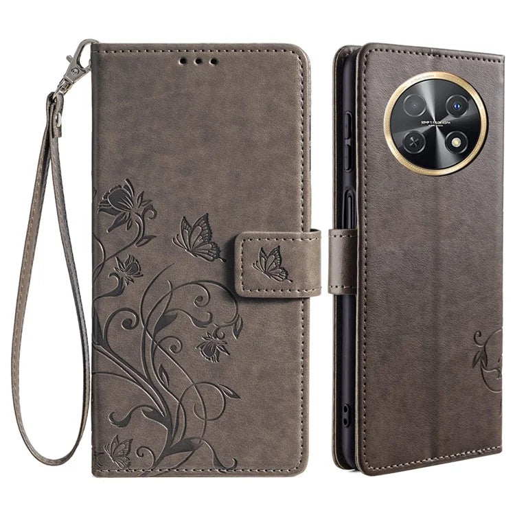 For Huawei Enjoy 60X Case PU Leather Butterfly Flower Wallet Phone Cover Mobile Spares Wholesale