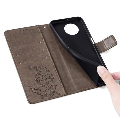 For Huawei Enjoy 60X Case PU Leather Butterfly Flower Wallet Phone Cover Mobile Spares Wholesale