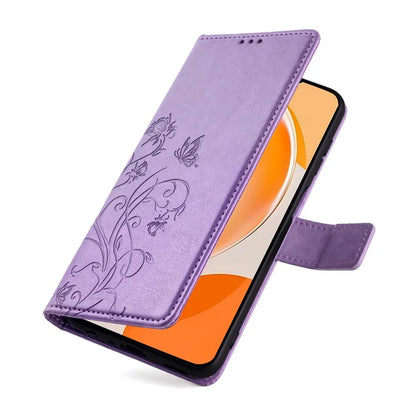 For Huawei Enjoy 60X Case PU Leather Butterfly Flower Wallet Phone Cover Mobile Spares Wholesale