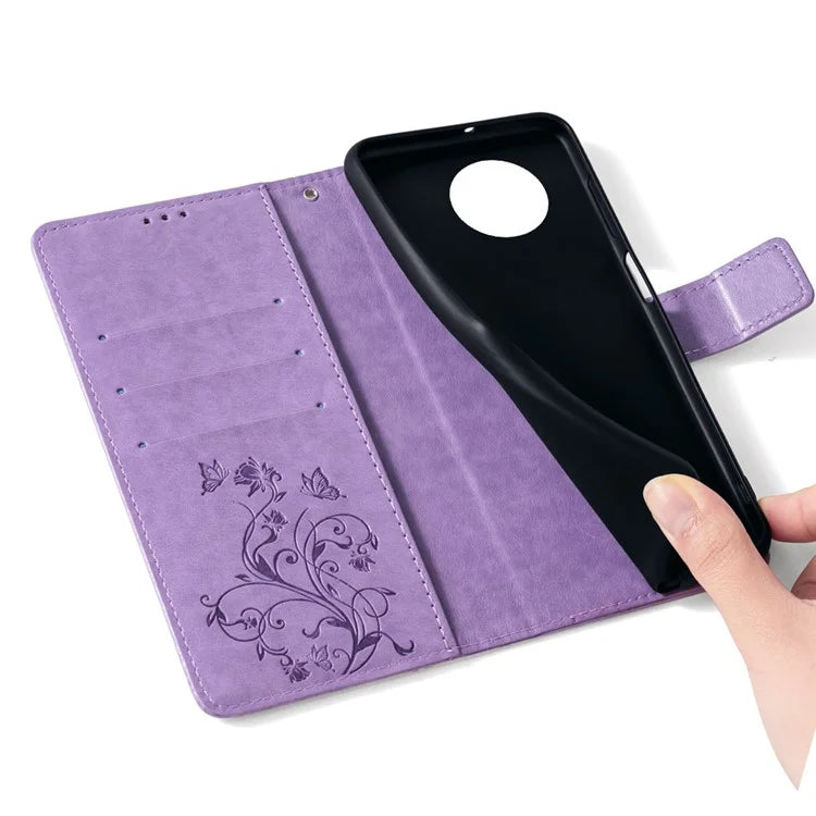 For Huawei Enjoy 60X Case PU Leather Butterfly Flower Wallet Phone Cover Mobile Spares Wholesale