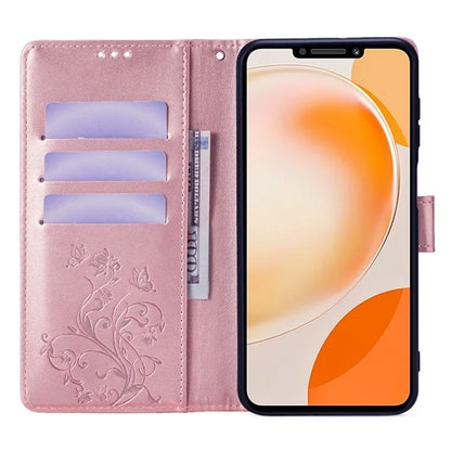 For Huawei Enjoy 60X Case PU Leather Butterfly Flower Wallet Phone Cover Mobile Spares Wholesale