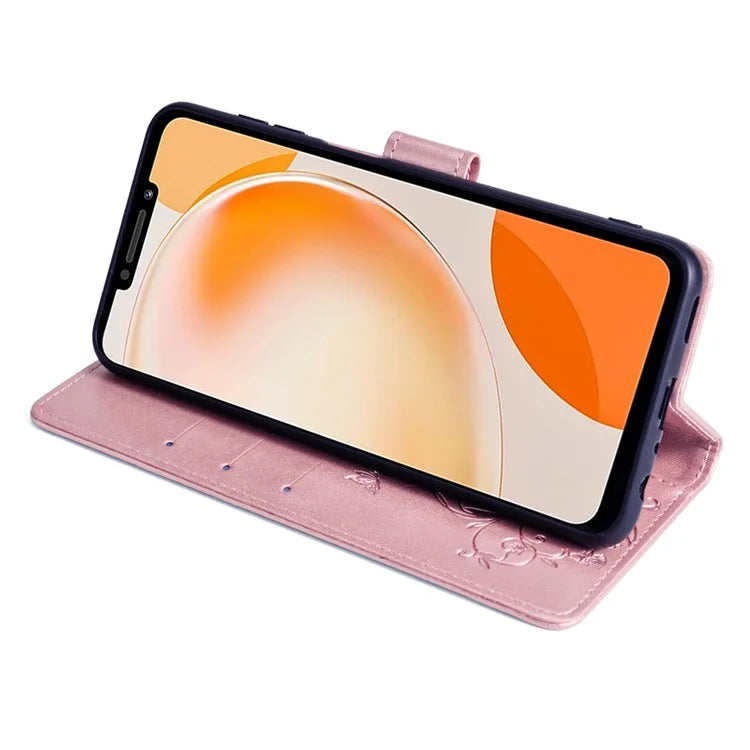 For Huawei Enjoy 60X Case PU Leather Butterfly Flower Wallet Phone Cover Mobile Spares Wholesale