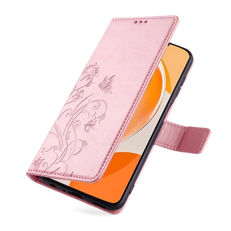 For Huawei Enjoy 60X Case PU Leather Butterfly Flower Wallet Phone Cover Mobile Spares Wholesale