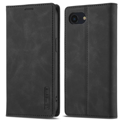 LC.IMEEKE For iPhone SE (2024) Case Scratch-proof Microfiber Leather Magnetic Closing Phone Cover