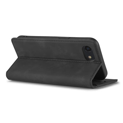 LC.IMEEKE For iPhone SE (2024) Case Scratch-proof Microfiber Leather Magnetic Closing Phone Cover
