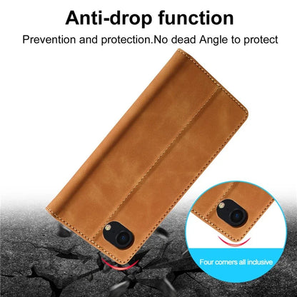 LC.IMEEKE For iPhone SE (2024) Case Scratch-proof Microfiber Leather Magnetic Closing Phone Cover
