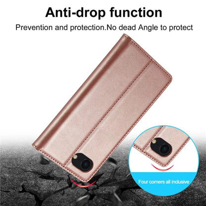 LC.IMEEKE For iPhone SE (2024) Case Scratch-proof Microfiber Leather Magnetic Closing Phone Cover