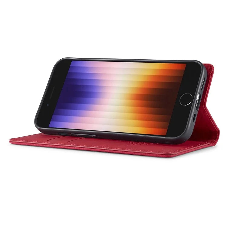 LC.IMEEKE For iPhone SE (2024) Case Scratch-proof Microfiber Leather Magnetic Closing Phone Cover