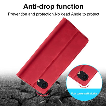 LC.IMEEKE For iPhone SE (2024) Case Scratch-proof Microfiber Leather Magnetic Closing Phone Cover
