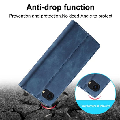 LC.IMEEKE For iPhone SE (2024) Case Scratch-proof Microfiber Leather Magnetic Closing Phone Cover