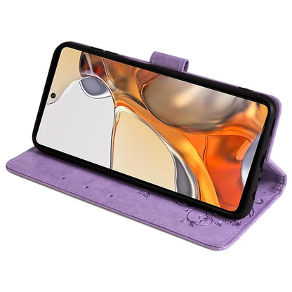 For Xiaomi 11T 5G / 11T Pro 5G Phone Case Wrist Strap Card Slots Butterfly Flower Leather Cover