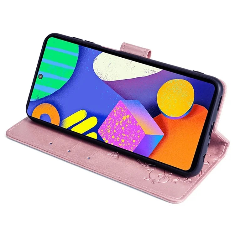 For Samsung Galaxy F62 / M62 Case Stylish Imprinted PU Leather Phone Cover with Wallet Stand