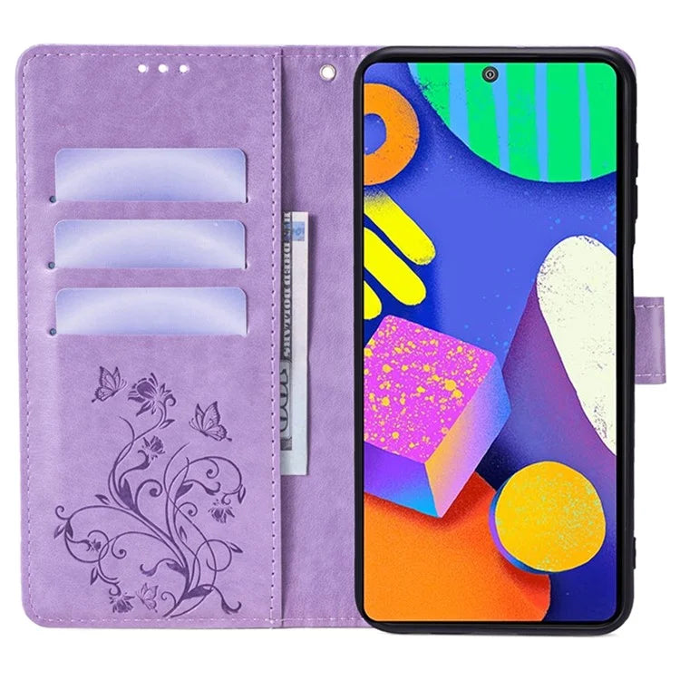 For Samsung Galaxy F62 / M62 Case Stylish Imprinted PU Leather Phone Cover with Wallet Stand
