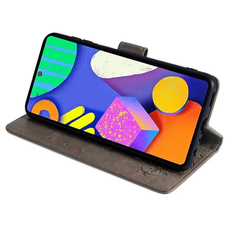 For Samsung Galaxy F62 / M62 Case Stylish Imprinted PU Leather Phone Cover with Wallet Stand