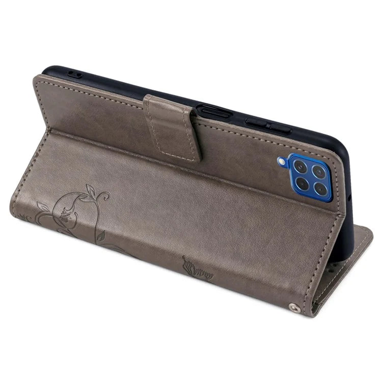 For Samsung Galaxy F62 / M62 Case Stylish Imprinted PU Leather Phone Cover with Wallet Stand