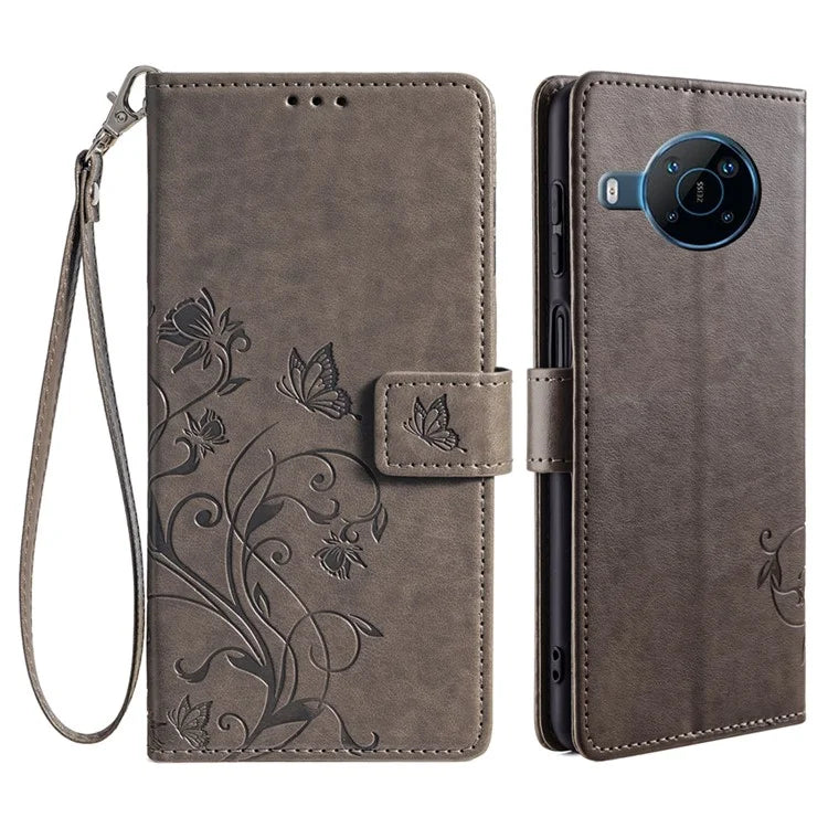 For Nokia X100 5G Wallet Phone Case Butterfly Flower PU Leather Cover Online Shopping Wholesale