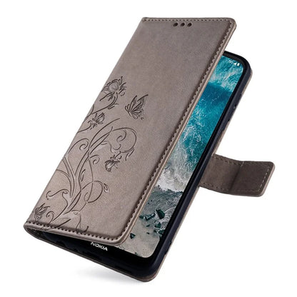 For Nokia X100 5G Wallet Phone Case Butterfly Flower PU Leather Cover Online Shopping Wholesale
