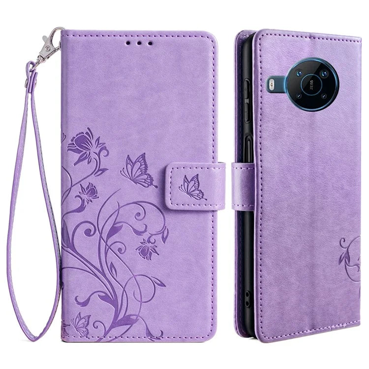For Nokia X100 5G Wallet Phone Case Butterfly Flower PU Leather Cover Online Shopping Wholesale