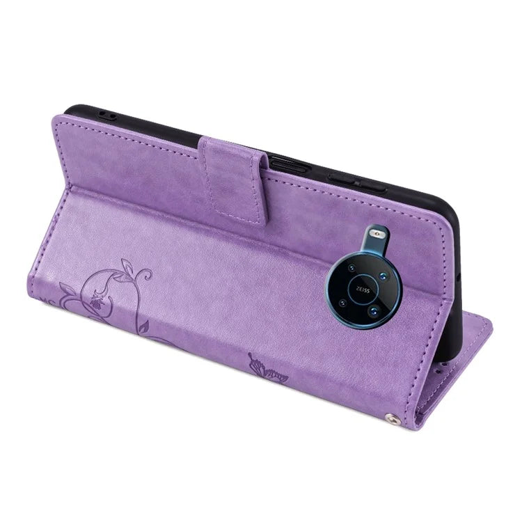 For Nokia X100 5G Wallet Phone Case Butterfly Flower PU Leather Cover Online Shopping Wholesale
