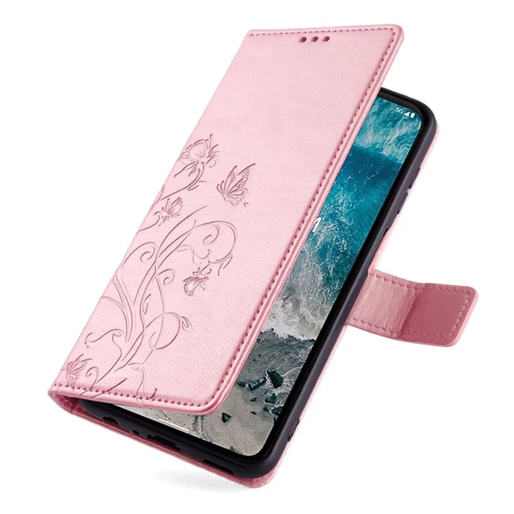 For Nokia X100 5G Wallet Phone Case Butterfly Flower PU Leather Cover Online Shopping Wholesale