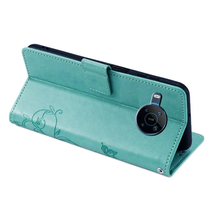 For Nokia X100 5G Wallet Phone Case Butterfly Flower PU Leather Cover Online Shopping Wholesale