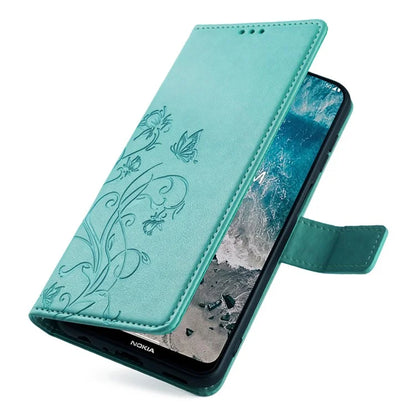 For Nokia X100 5G Wallet Phone Case Butterfly Flower PU Leather Cover Online Shopping Wholesale