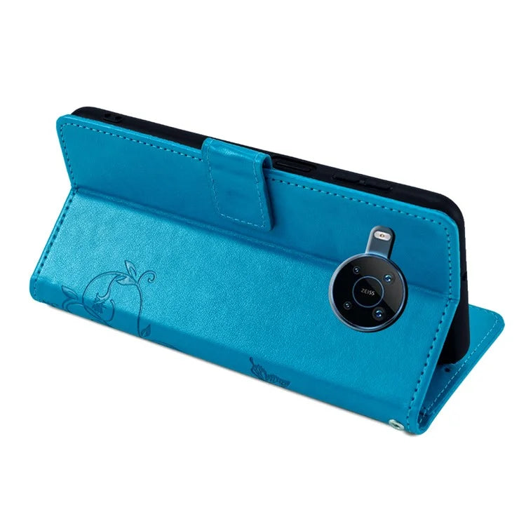 For Nokia X100 5G Wallet Phone Case Butterfly Flower PU Leather Cover Online Shopping Wholesale