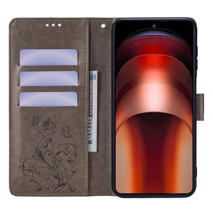 For vivo iQOO Neo9 5G / Neo9 Pro 5G Case PU Leather Butterfly Floral Flip Stand Phone Cover