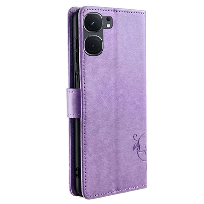 For vivo iQOO Neo9 5G / Neo9 Pro 5G Case PU Leather Butterfly Floral Flip Stand Phone Cover
