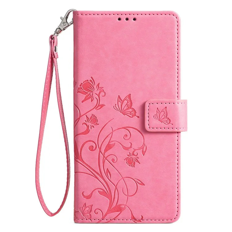 For vivo iQOO Neo9 5G / Neo9 Pro 5G Case PU Leather Butterfly Floral Flip Stand Phone Cover